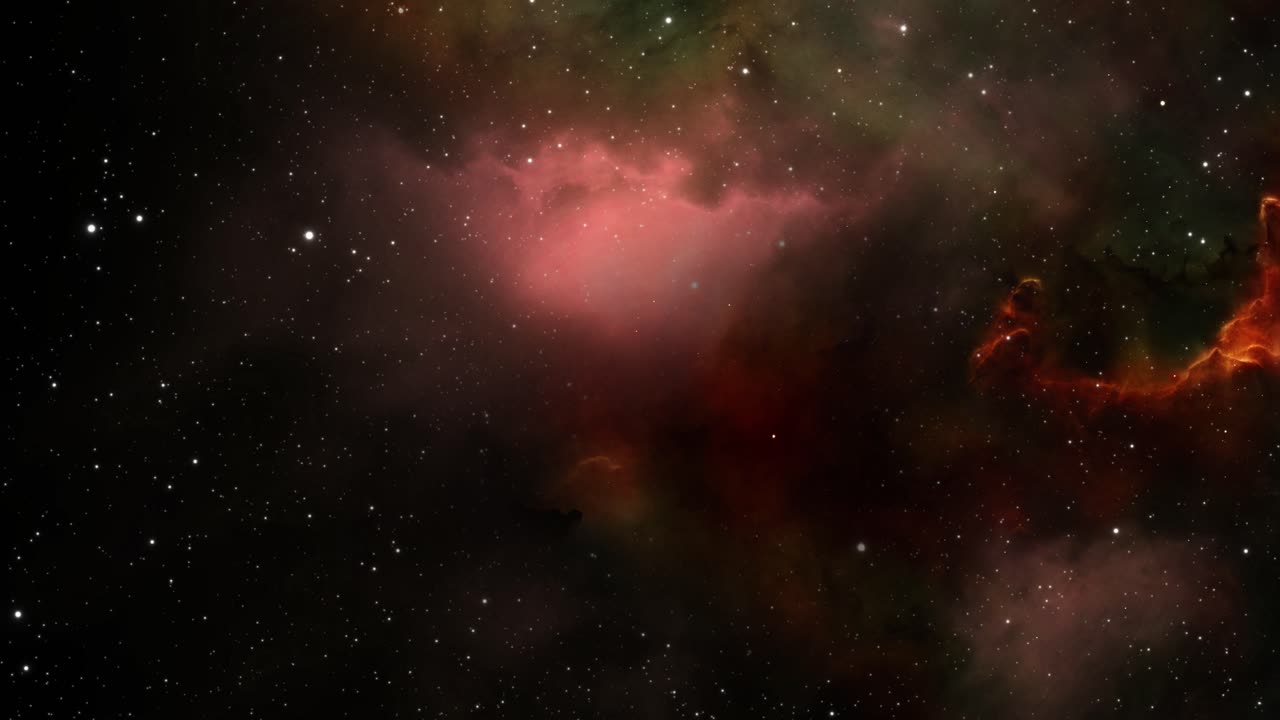 우주에서 성운을 통해 우주 비행