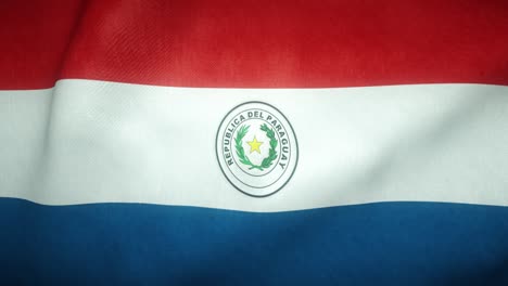 la bandera de paraguay ondeando en el viento
