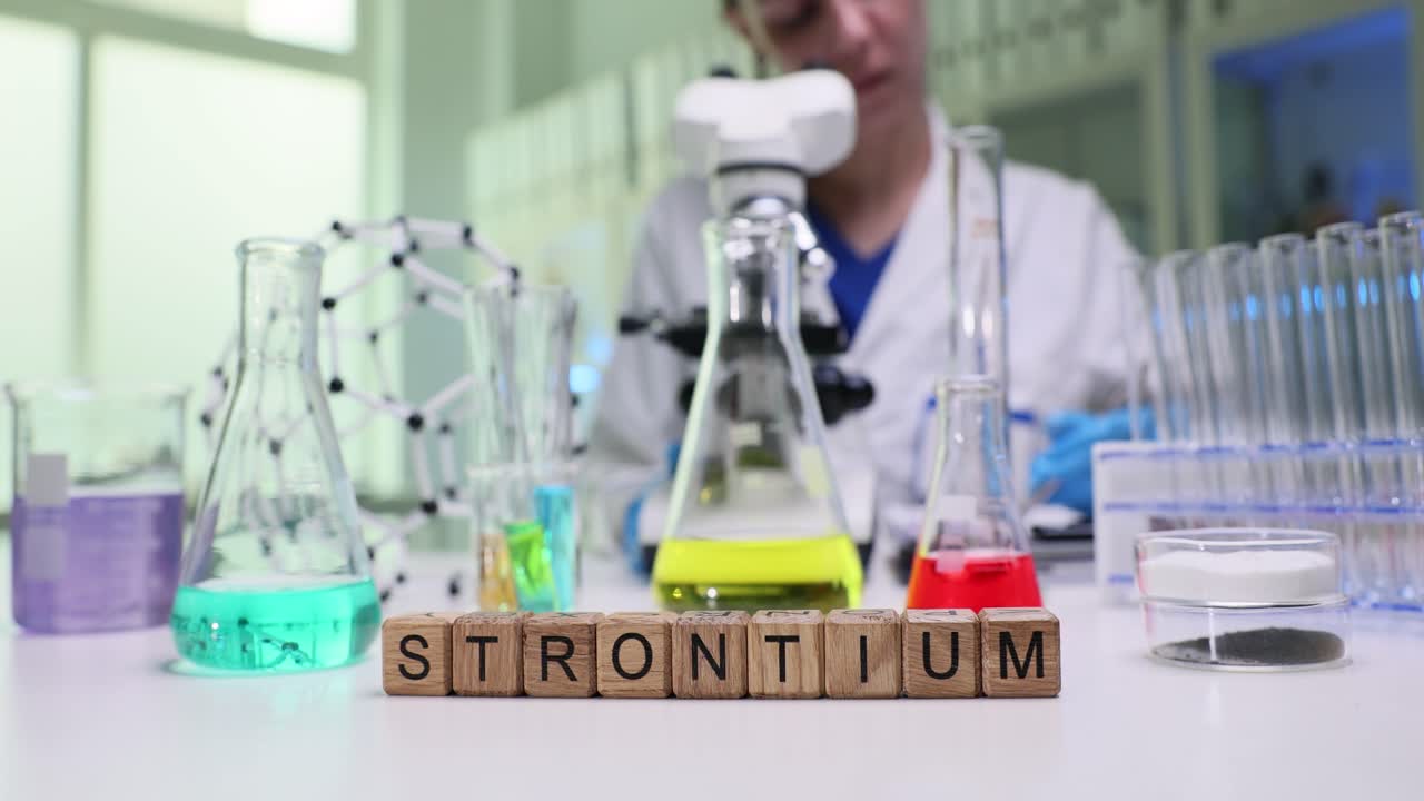 Strontium Element Study in a Chemistry Laboratory
