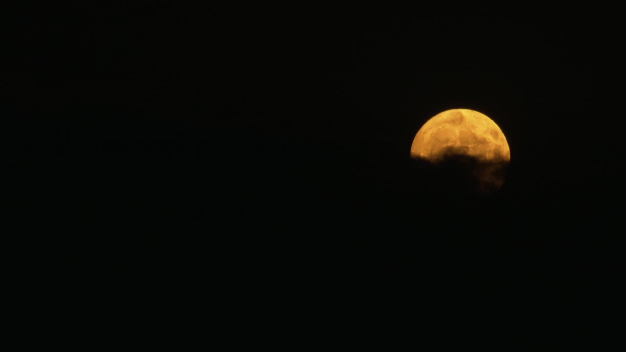 Clouds Movement in Front of Moon