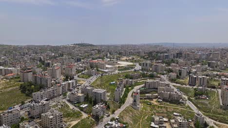 above view of white tall residential structures in ramallah city, palestine