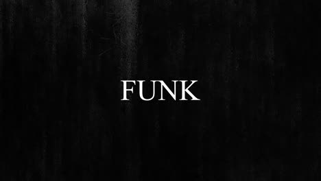 animación de funk de texto parpadeante, con líneas verticales blancas que se mueven sobre un fondo negro