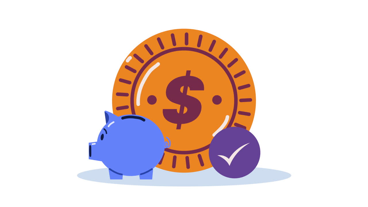 money dollar coin and piggy