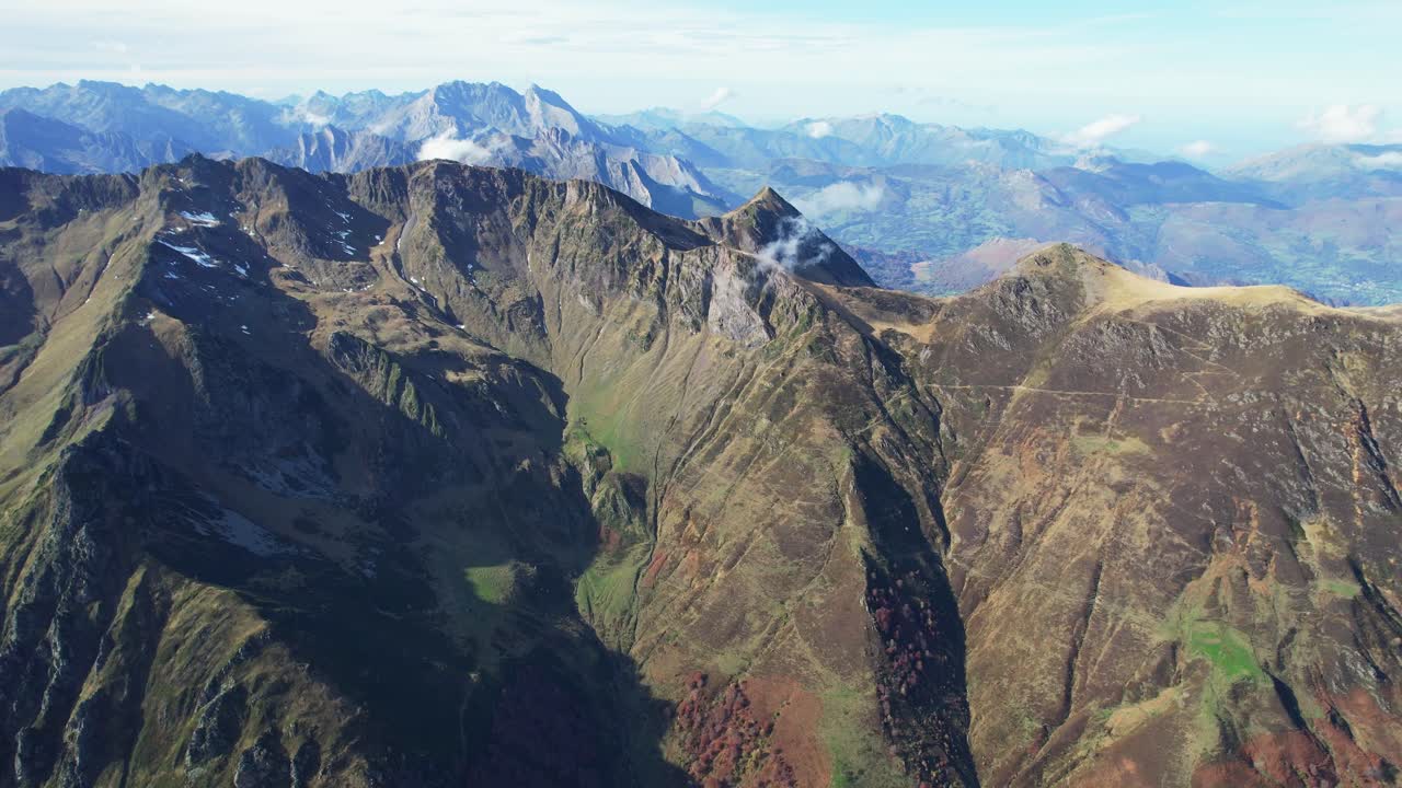 Fast pan of Cabaliros summit, stunning views of Cauterets and Val d'Azun