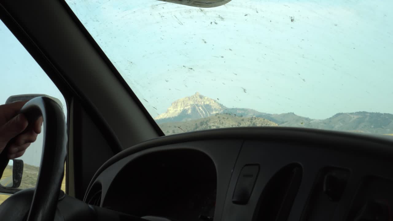 A clear shot of a distant mountain in the Montana Wilderness in late august 2020.