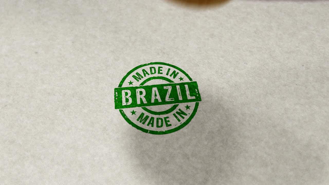 hecho en brasil estampilla de animación loopable