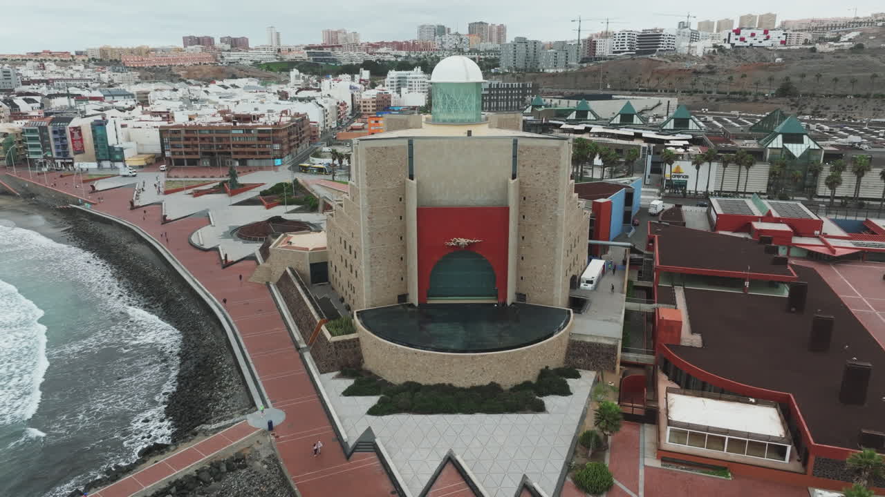 The Alfredo Kraus Auditorium from the Sky: A Cultural Icon of Las Palmas de Gran Canaria.