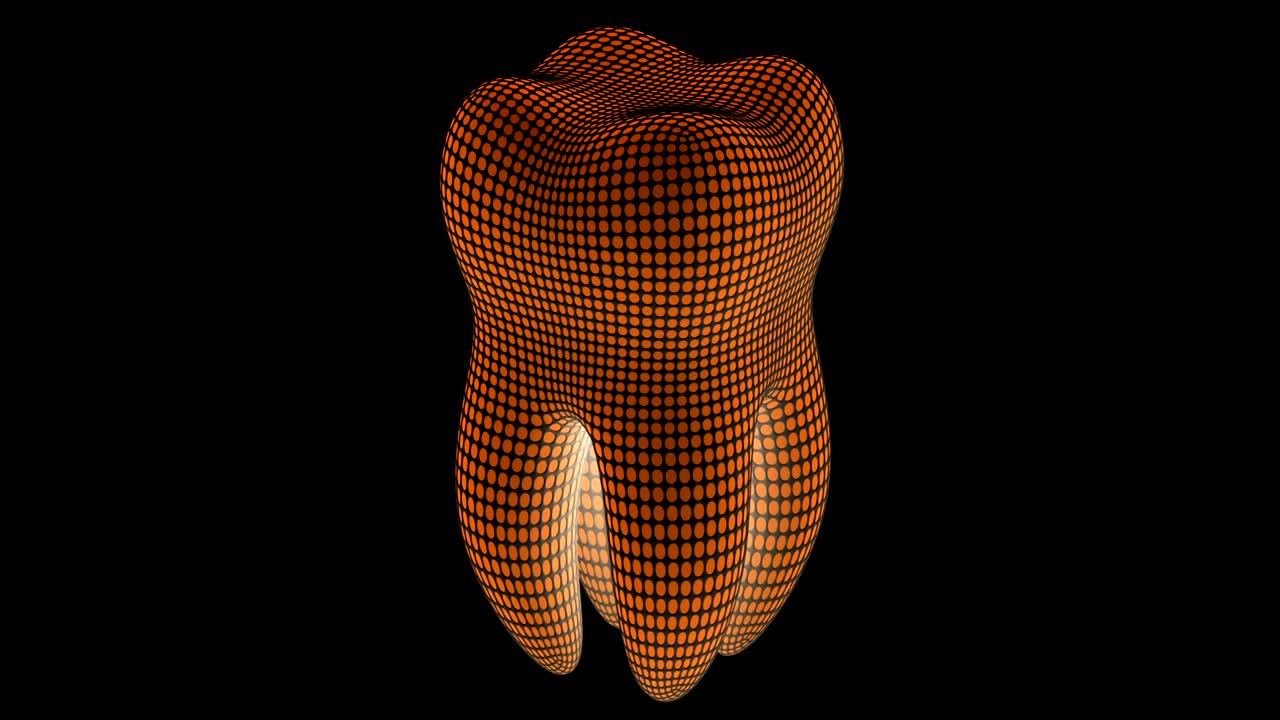 Tooth. Looping footage has 4K resolution.