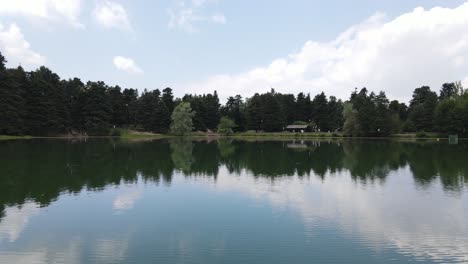 lake reflection landscape aerial view