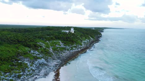 tulum mexico, caribbean sea, beach, sunset, aerial view