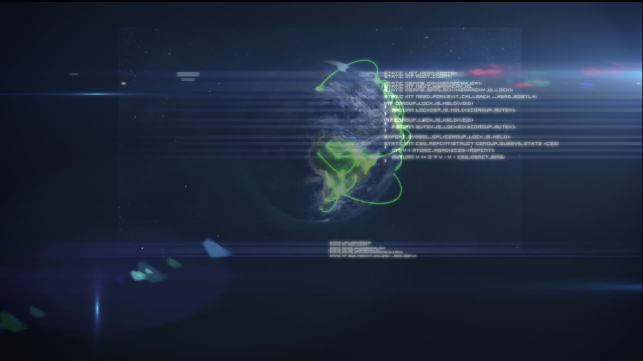 animação do processamento de dados em todo o mundo