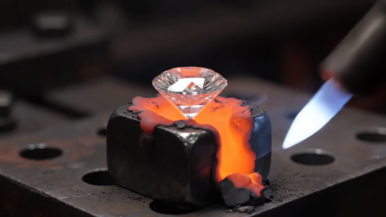 Diamond Being Heated by a Blowtorch