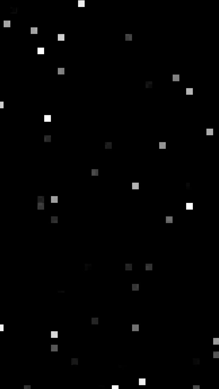 Rumore Digitale Astratto e Pixel Sfarfallanti su Sfondo Nero