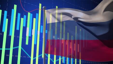 Animación-Del-Procesamiento-De-Datos-Sobre-La-Bandera-De-Rusia.