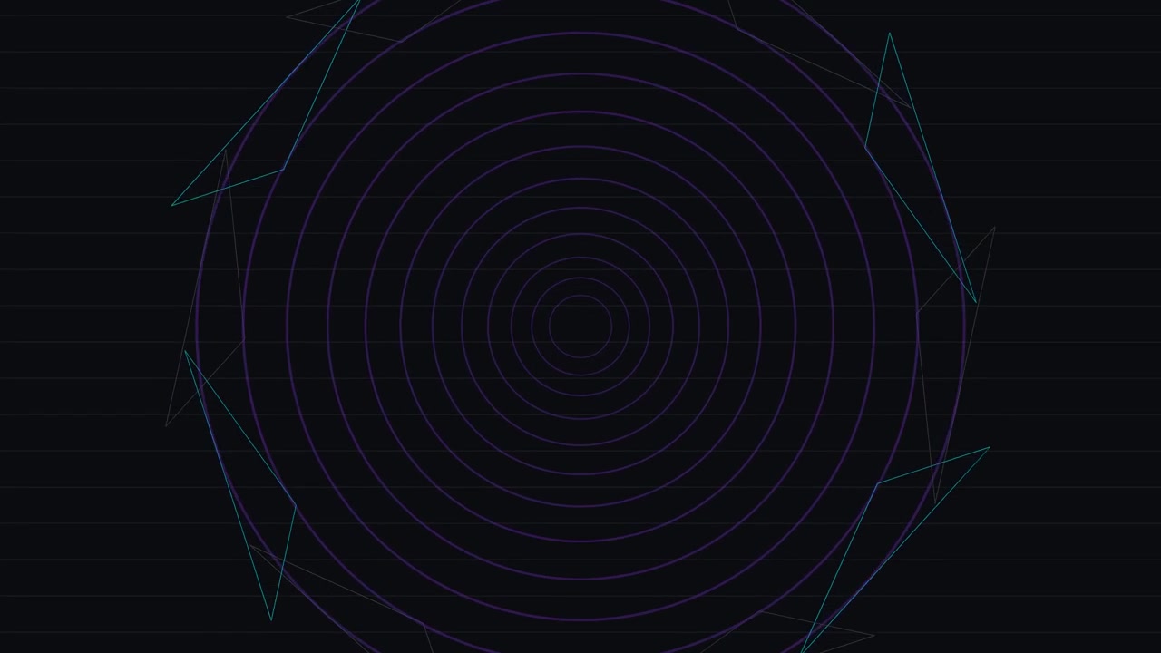 Abstract Geometric Animation of Expanding Concentric Circles and Triangles