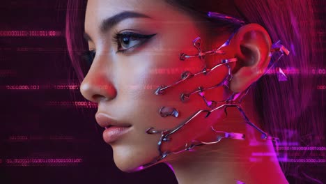 a futuristic woman with bionic implants