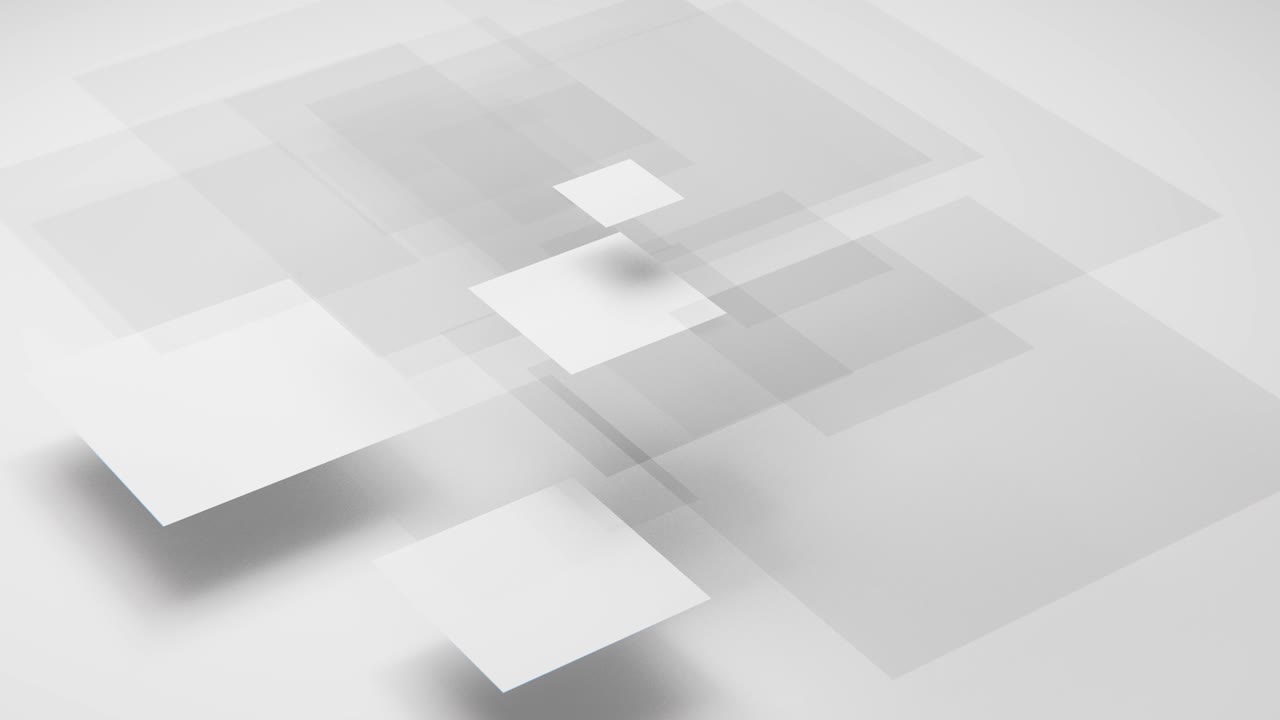 Abstract White and Gray Geometric Squares Moving Background