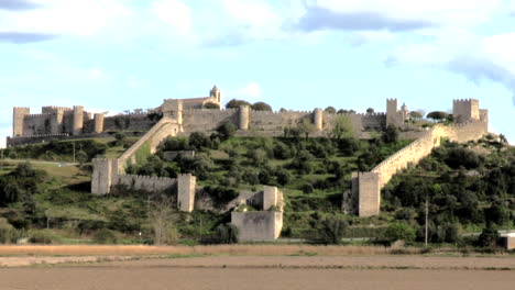 general view of the castle of montemor-o-velho, west side of the castle, portugal