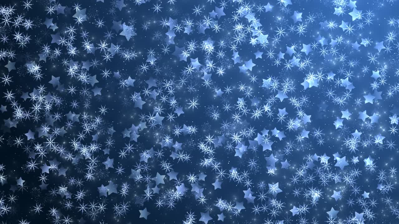 Fondo navideño con nieve y estrellas parpadeantes. Fondo de luces navideñas con partículas bokeh