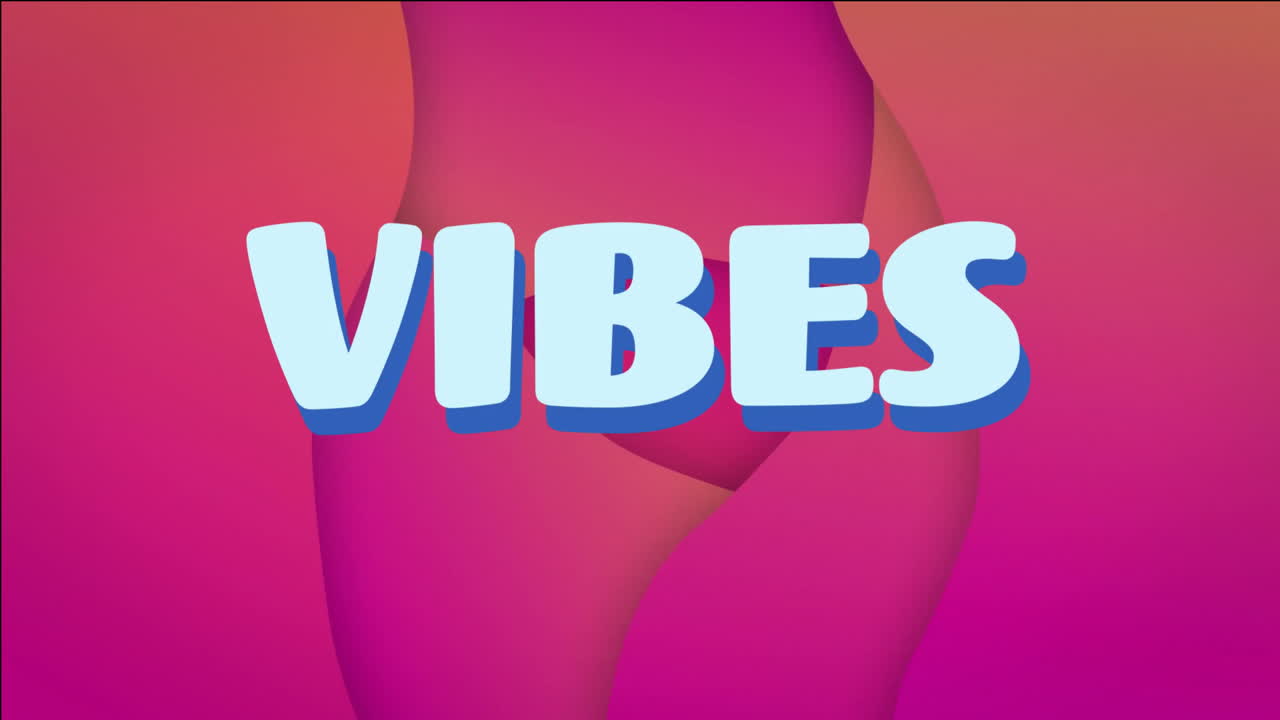 VIBES text animation over colorful abstract background