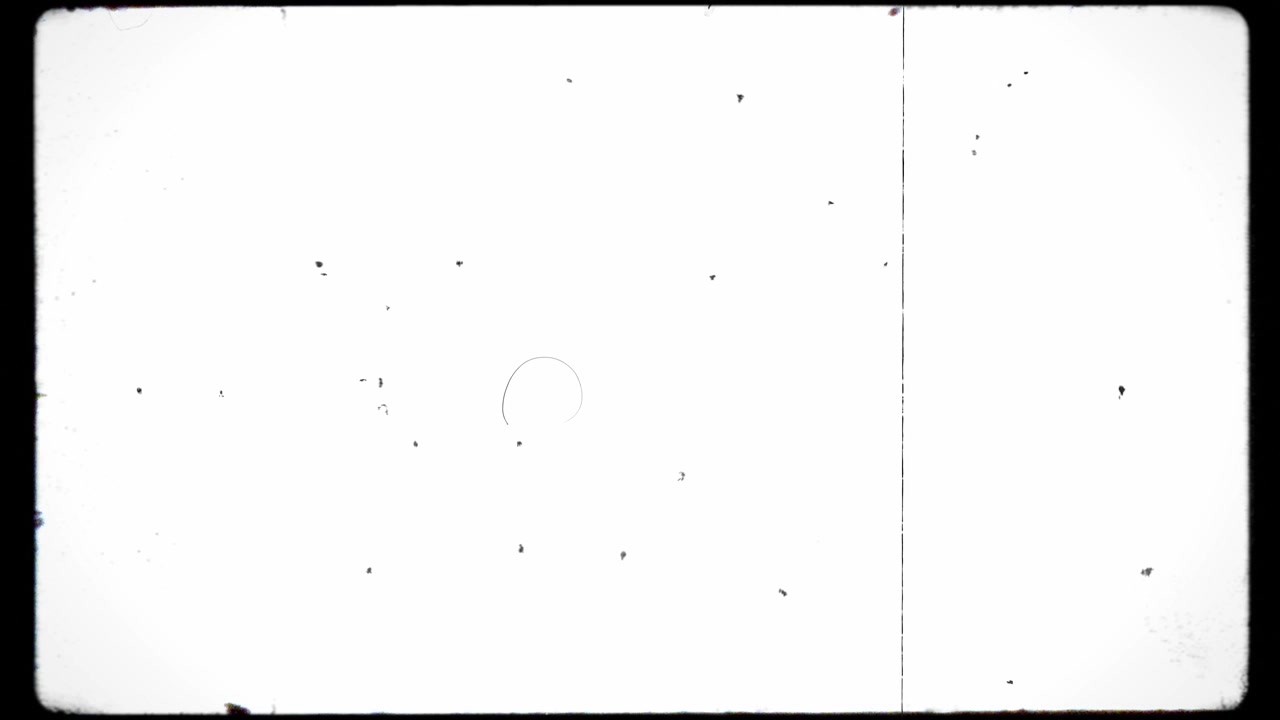 Retro film leader border featuring vertical scratches dust particles and authentic film noise overlay