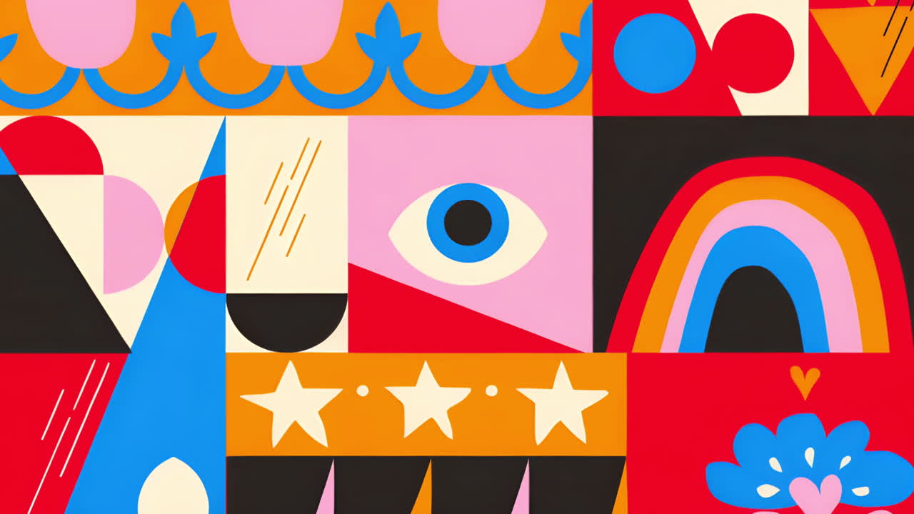 Vibrant Abstract Pop Art Mosaic