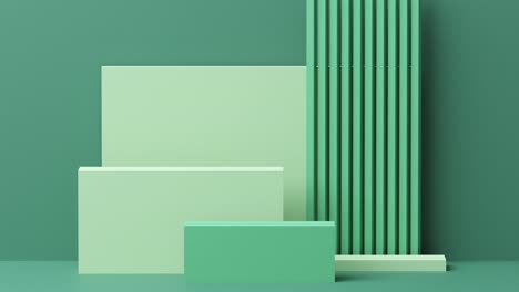 3d animation of green rectangles