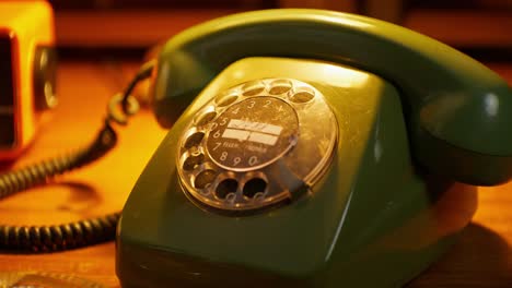 vintage green rotary dial telephone