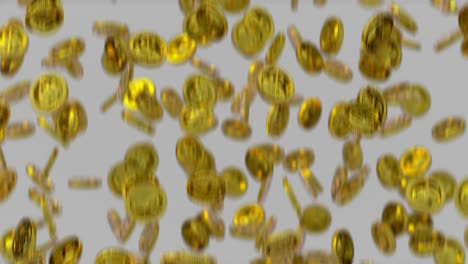 rain of gold coins seamless loop 3d rendering