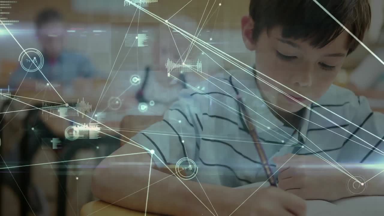 학교생의 글쓰기를 통한 연결 네트워크의 애니메이션