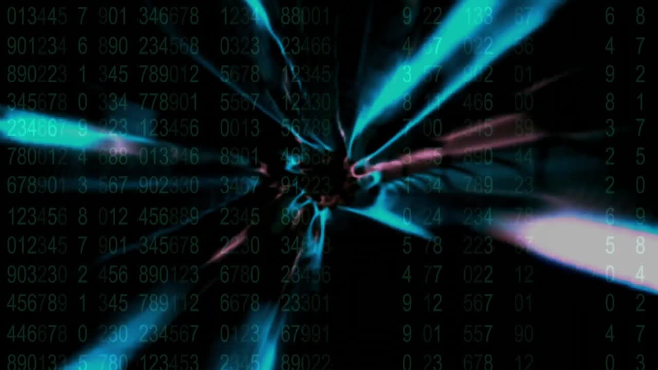 Animation of blue lines moving fast in black space