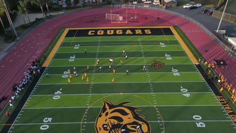 excellent aerial view of a football game at capo valley high school