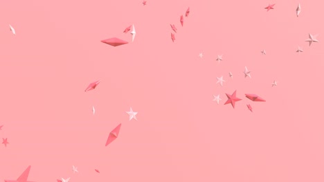 pink star-shaped confetti on pink background.