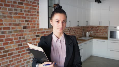 video portrait of real estate agent in new apartment