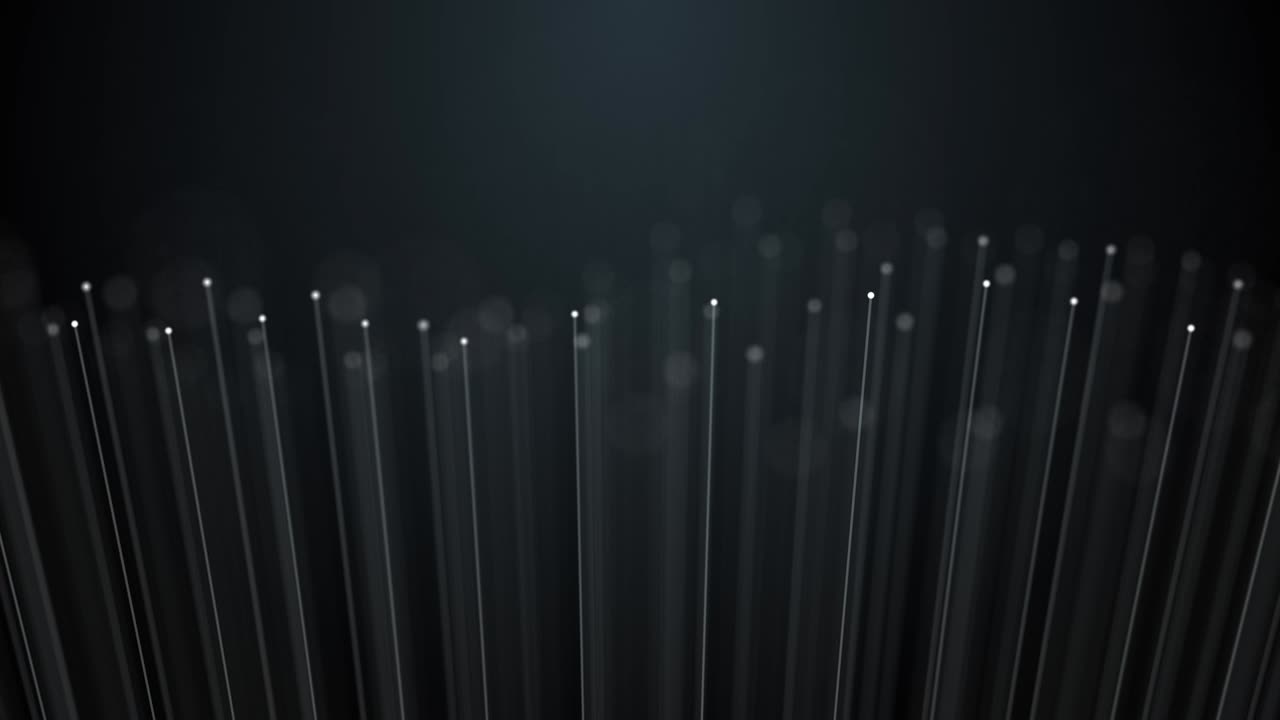 Abstract computer generated geometrical animation, amorphous shape from dots and beams, animation of future shape, 4K geometric abstraction for web or presentation