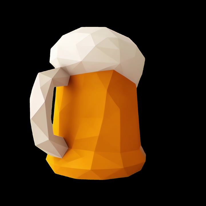 Animazione di Boccale di Birra Low Poly Rotante
