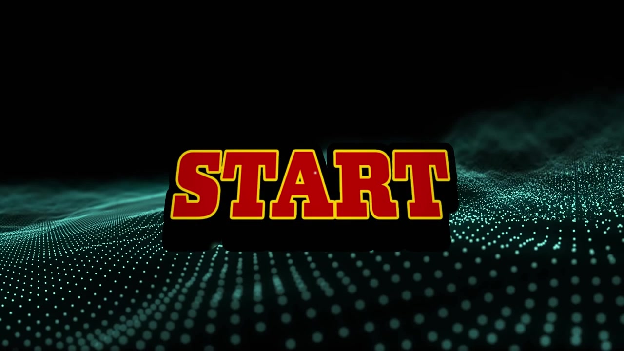 Start Text Animation Over Digital Particle Wave Background