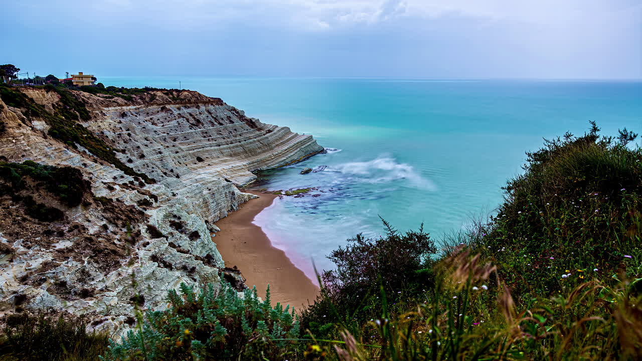escalera de los turcos en sicilia, italia, europa, lapso de tiempo