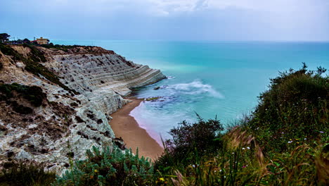 Stair-of-the-Turks-in-Sicily,-Italy,-Europe,-Timelapse