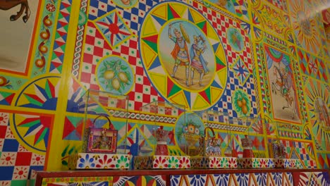 bright and detailed mosaic tile artwork featuring various colorful patterns and intricate designs, showcasing a vibrant and artistic composition. pan up shot