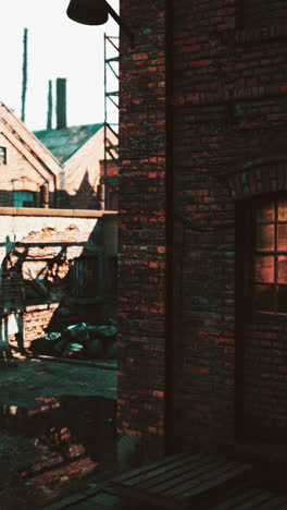 old brick building with window