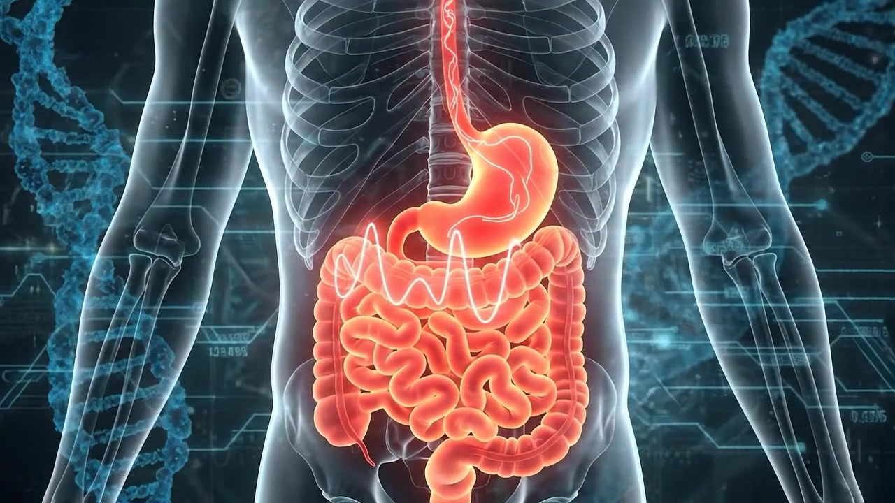 Scansione medica dettagliata del sistema digerente umano