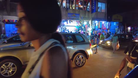 night street scene in an african city