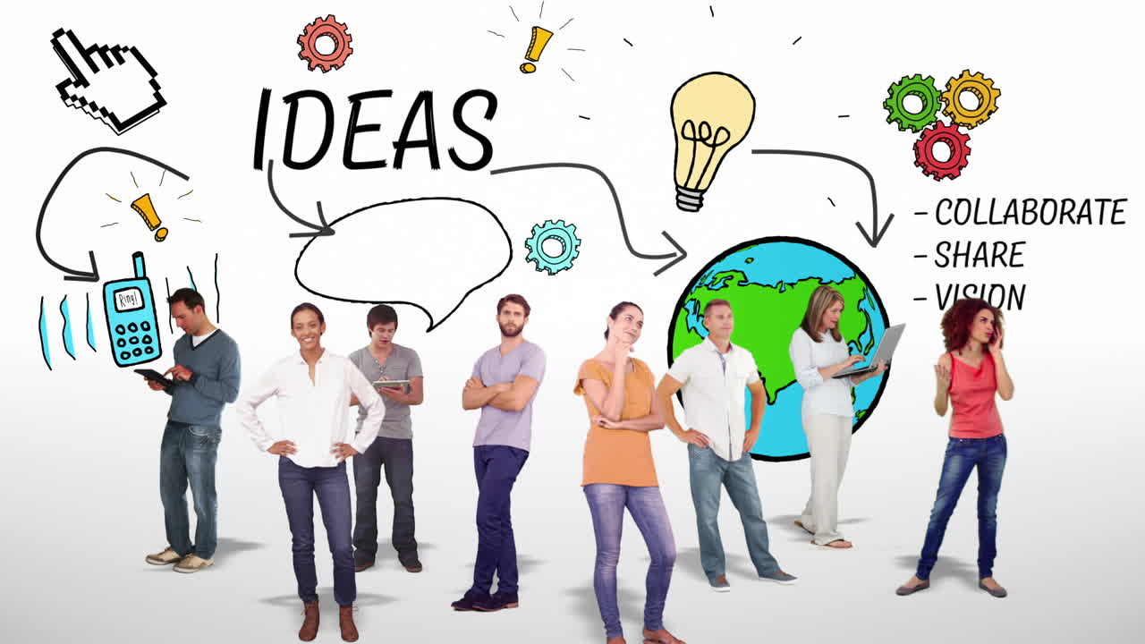 grupo casual contra los garabates de tormenta de ideas