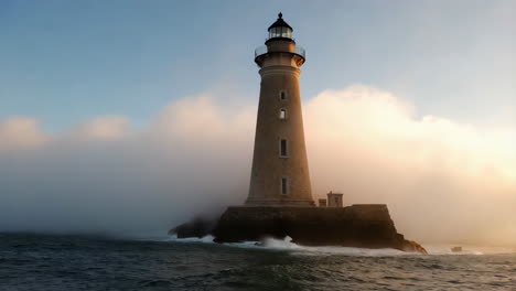 lighthouse in fog
