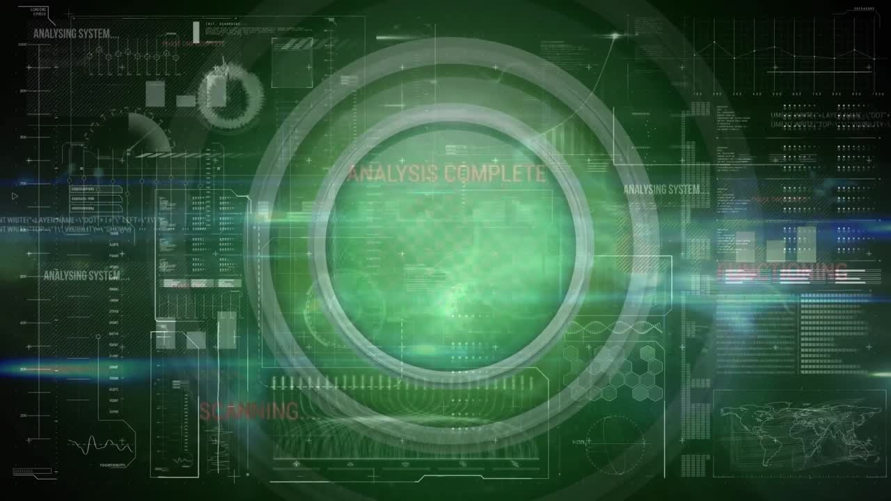 Animation of scanner and data processing on digital interface