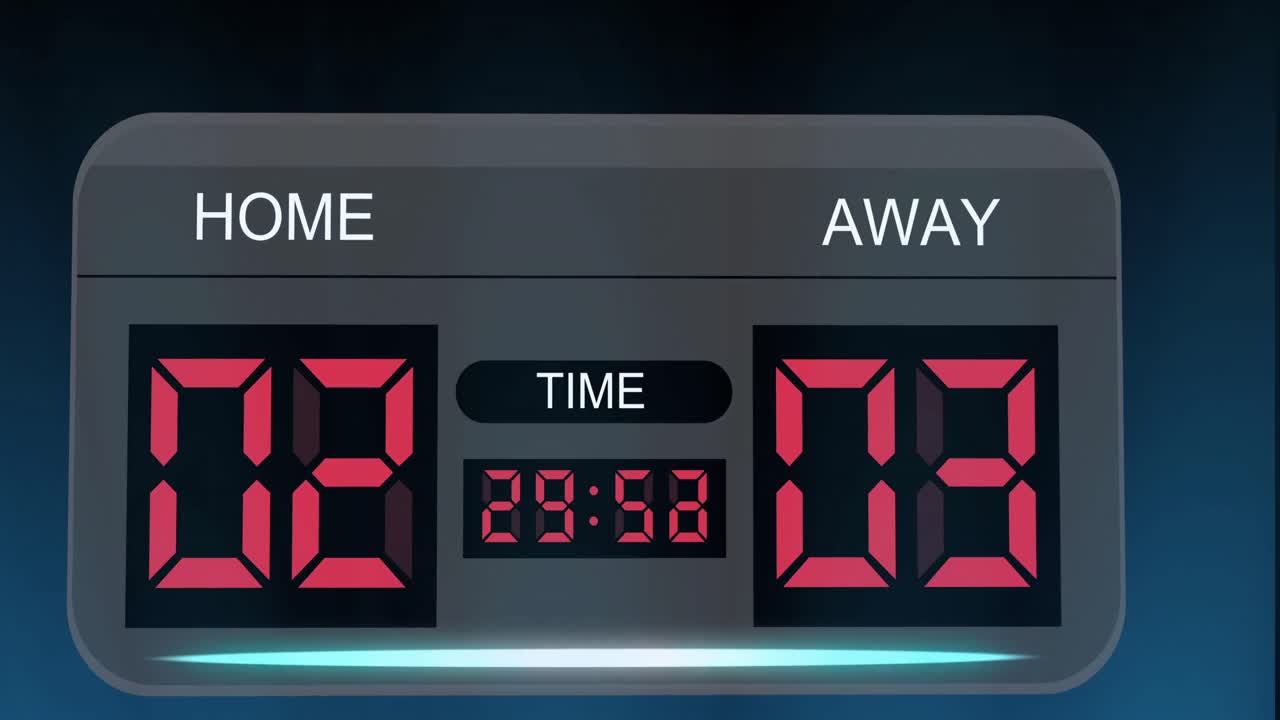 animación de la información en el marcador de los partidos deportivos