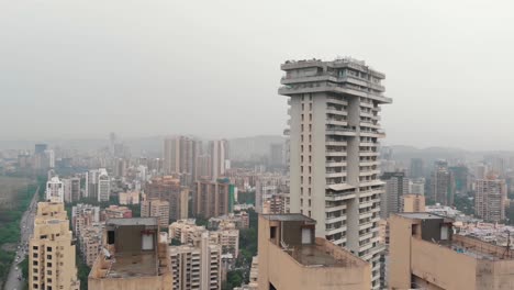 aerial shot of mumbai suburbs