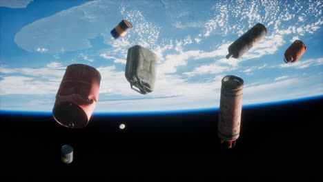 contaminación de la atmósfera del planeta tierra y el espacio
