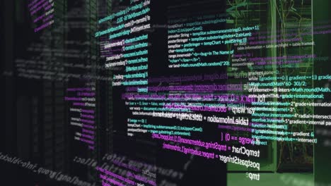 animation of data processing against computer server room